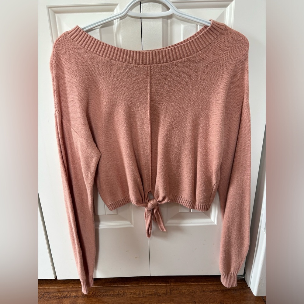 Hollister Pink Sweater with Tie Detail